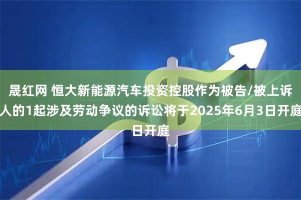晟红网 恒大新能源汽车投资控股作为被告/被上诉人的1起涉及劳动争议的诉讼将于2025年6月3日开庭